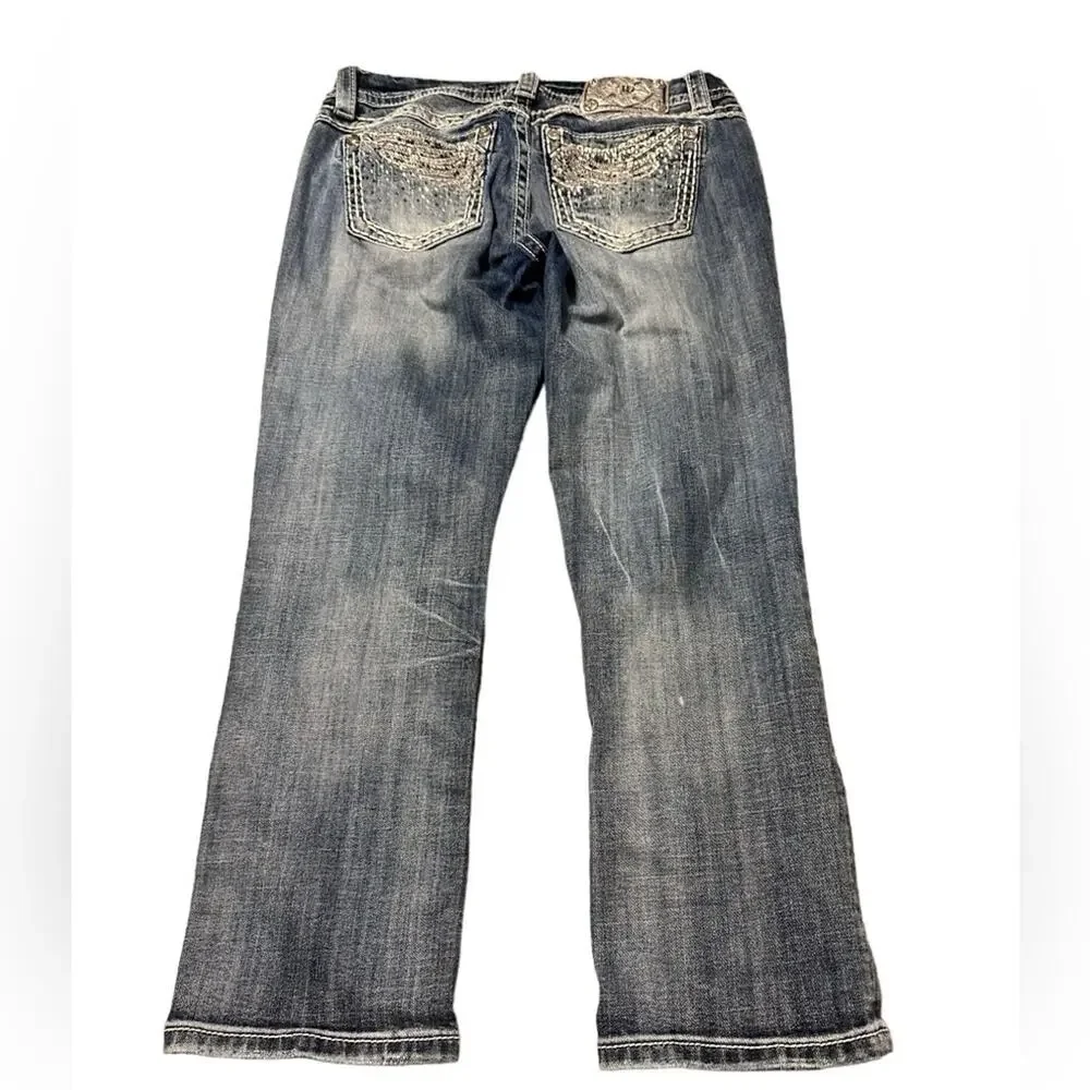 Miss Me Mid-Rise Easy Crop Jeans size 27 Distressed Embellished JE8344EC - Picture 10 of 10